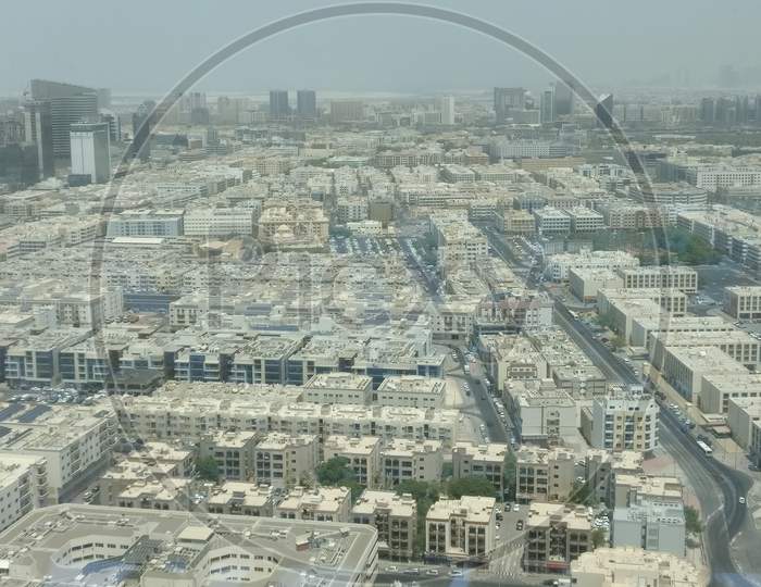 Top view of buildings in Dubai