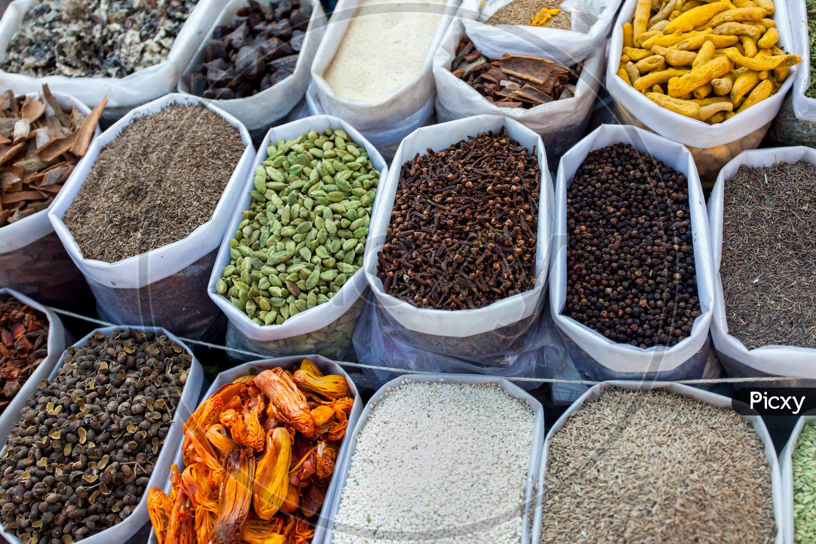 Indian S Various Spices For Sell In Market