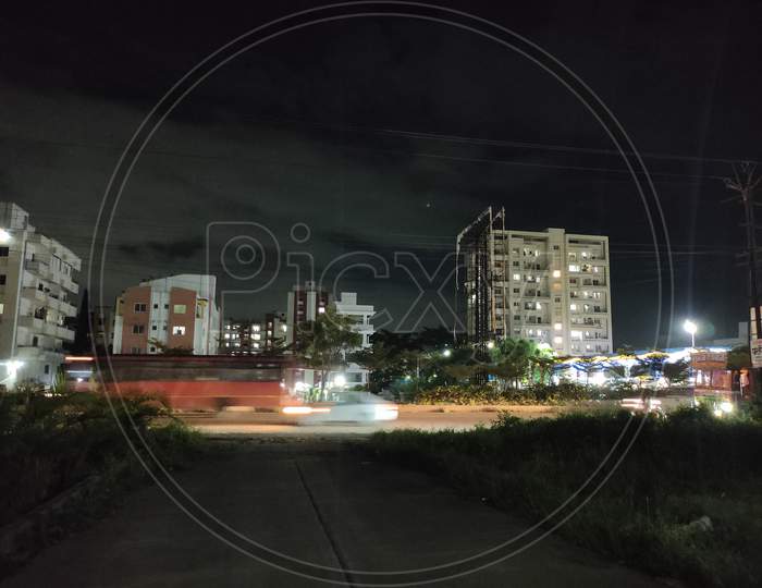 Urban life in night