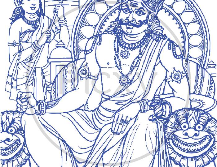 ಕಲಾಸಿರಿ - an Art Book by Karthik Chandrashekaraiah - Hi Folks ❤️, Greetings  of the day 🙏. New art : Ravana ✍️ Ravana the param bakth of lord Shiva, is  better known