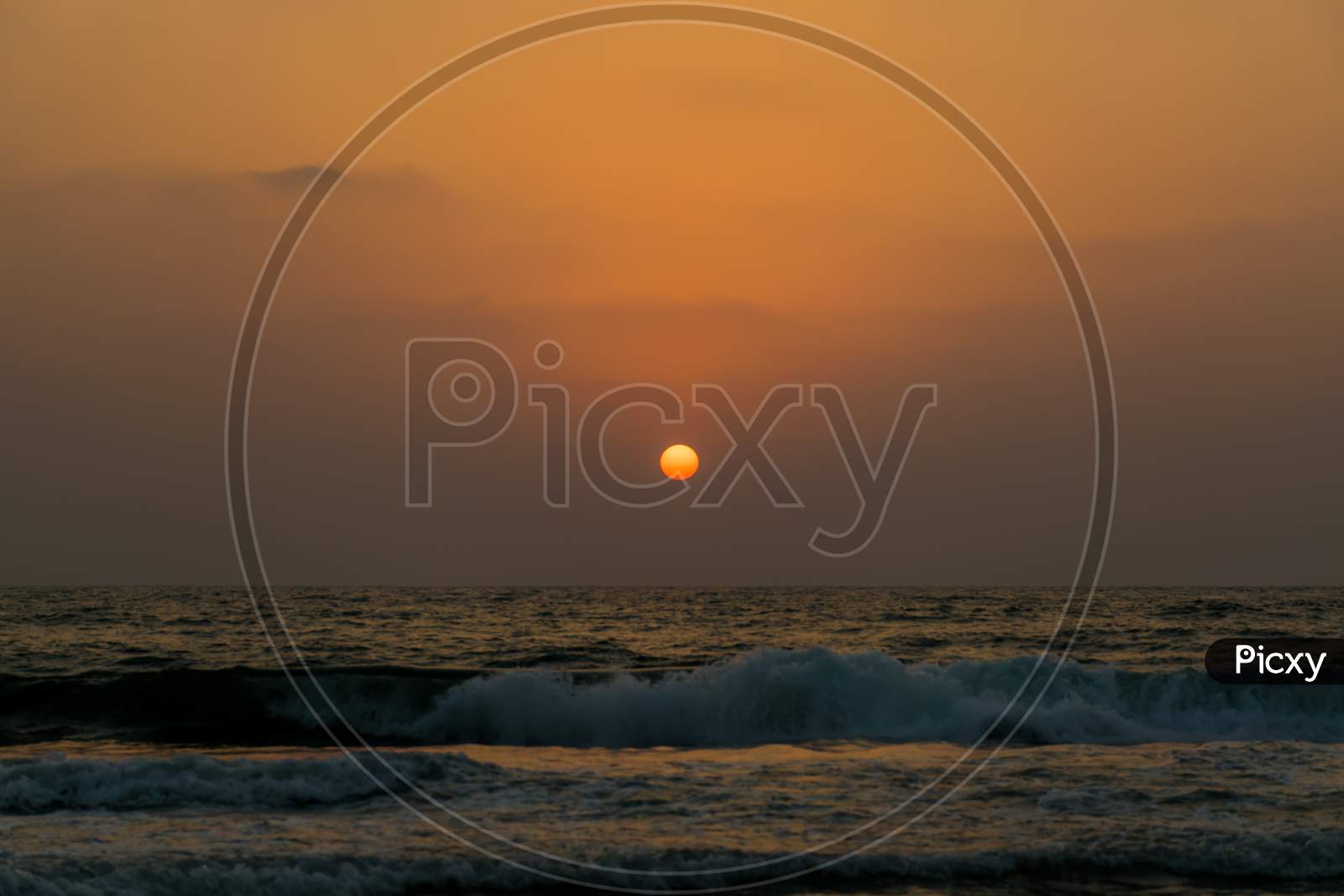 Beautiful Sunset At Baga Beach In Goa, India