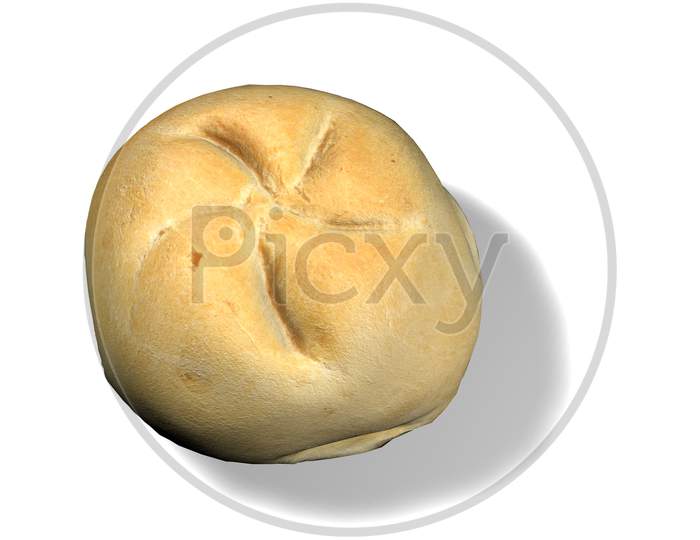 Homemade Bread Isolated On A White Background.