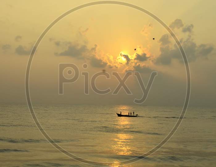 Sunrise at Pondicherry Beach