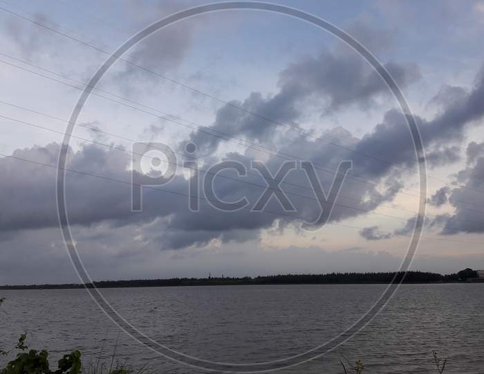 Riverside skyline with black clouds, Bikram khanra