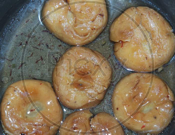 Closeup Of Delicious And Tasty Asian Sweet Dish Called Balu Shahi Or Baloshahi.