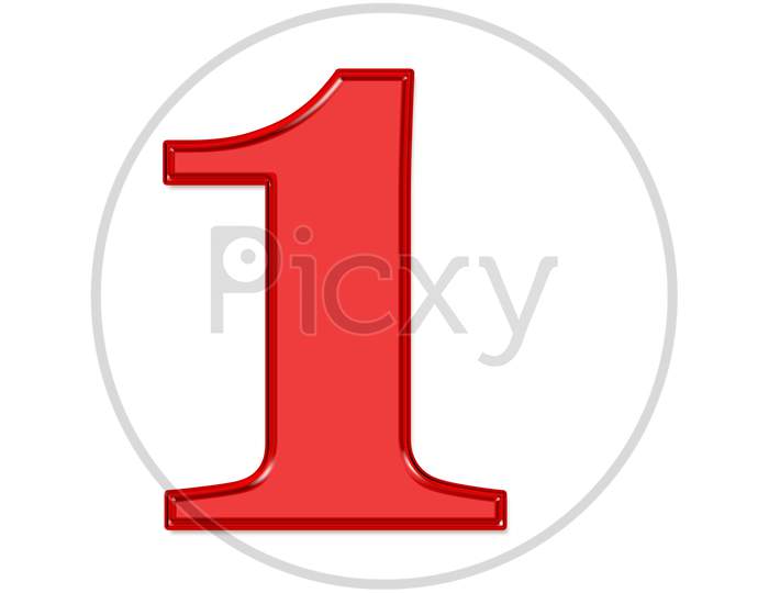 Glossy Number On A White Background With Attractive Typographic Fonts.