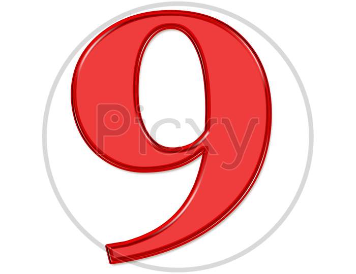 Glossy Number On A White Background With Attractive Typographic Fonts.