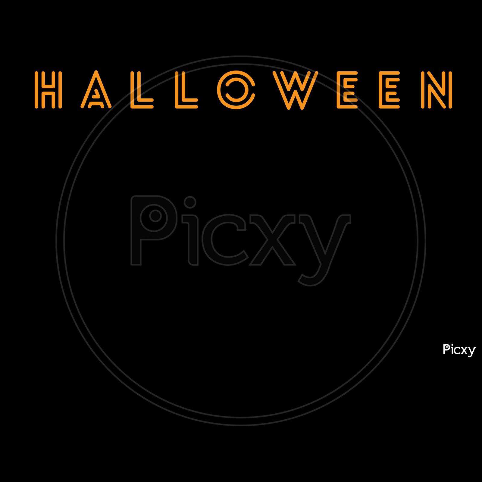 "Halloween" On Black Background. Negative Space Given For Text Or Other Use.