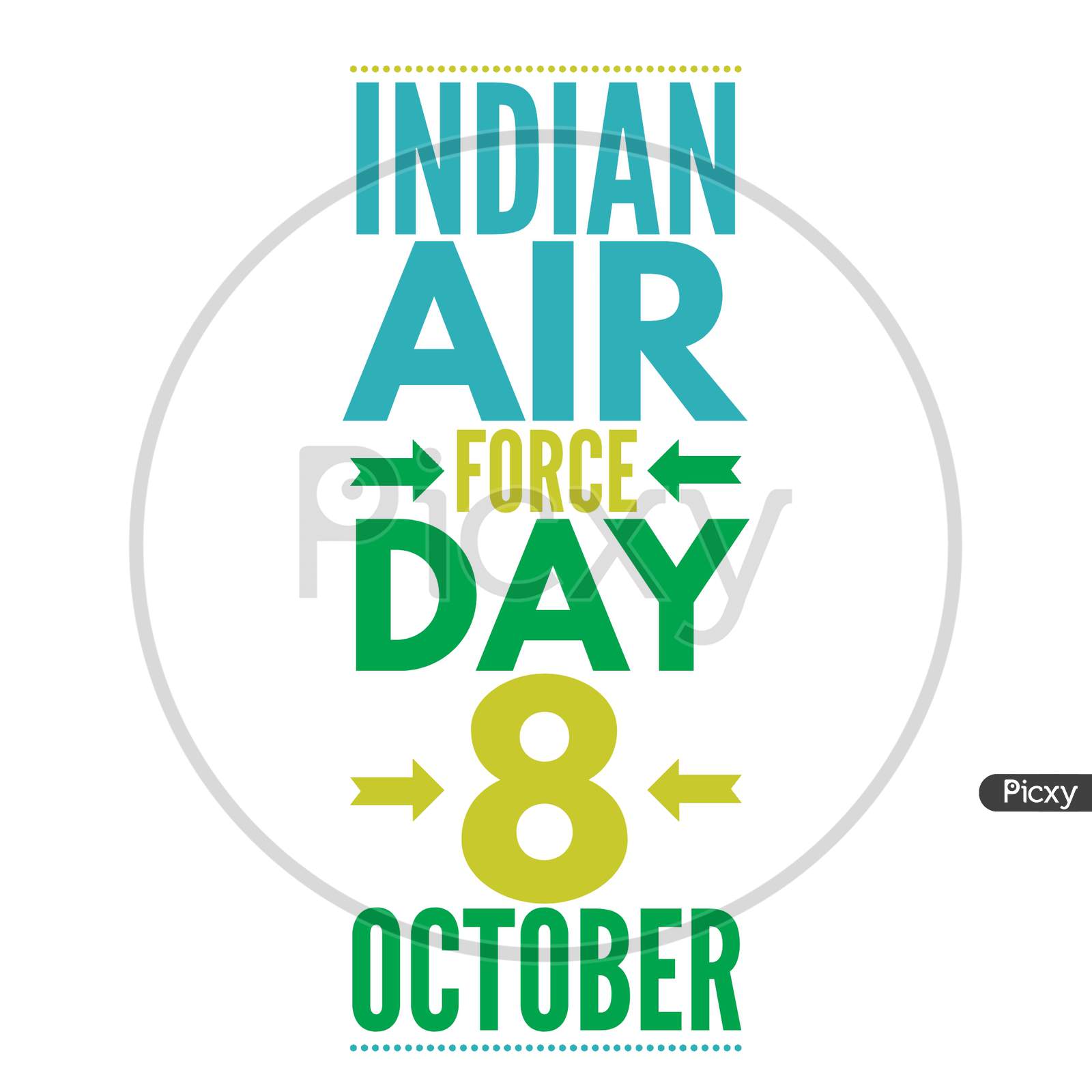 Image With Text "Indian Air Force Day" On White Background.