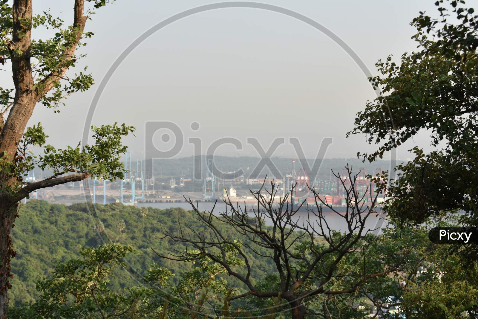 View Of Mumbai Port In Far Distance From The Top