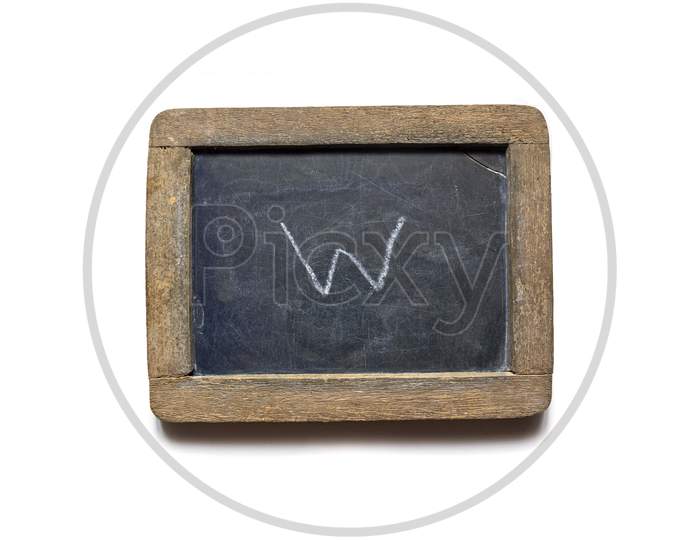 Wooden Slate With English Letter W