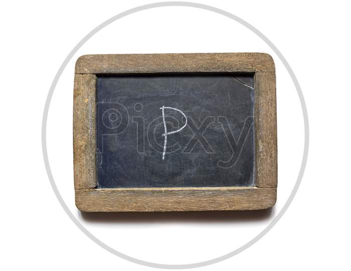 Wooden Slate With English Letter P