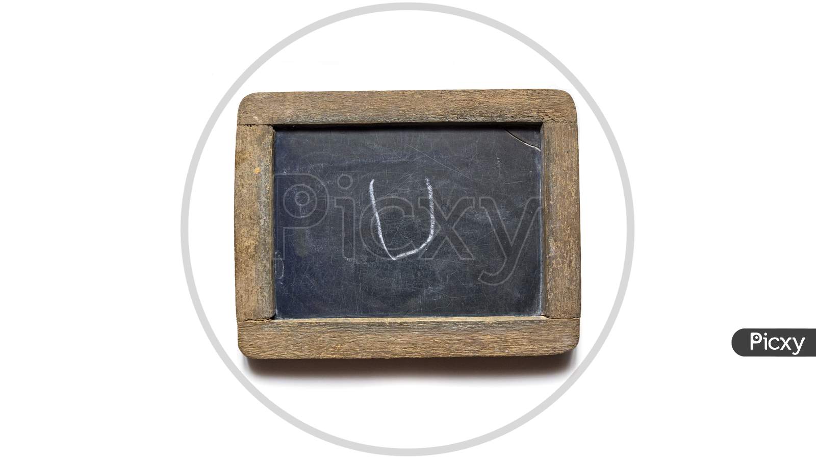 Wooden Slate With English Letter U
