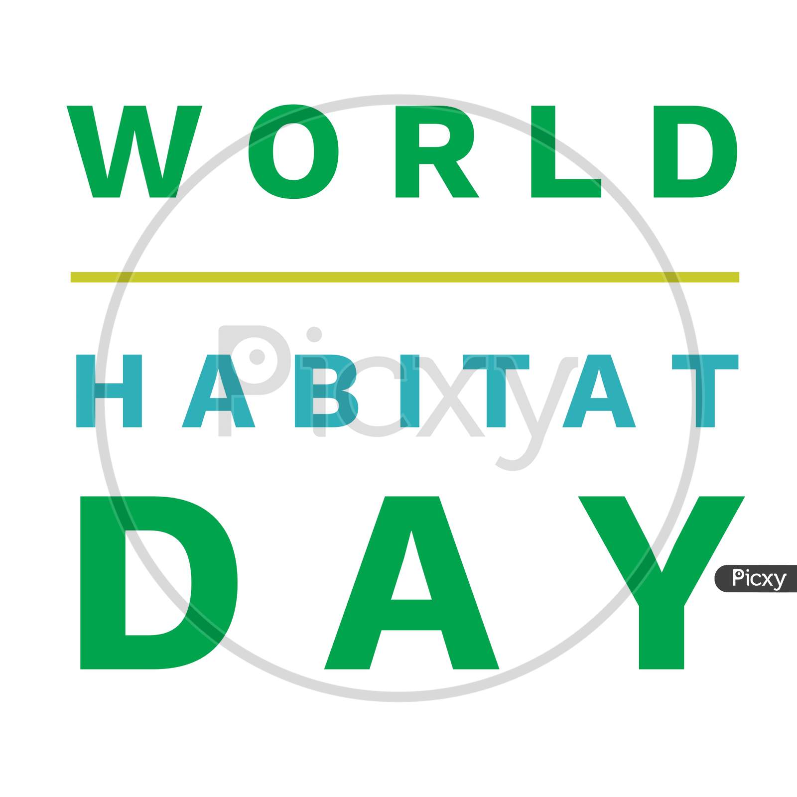 Image With Text "World Habitat Day" On White Background.