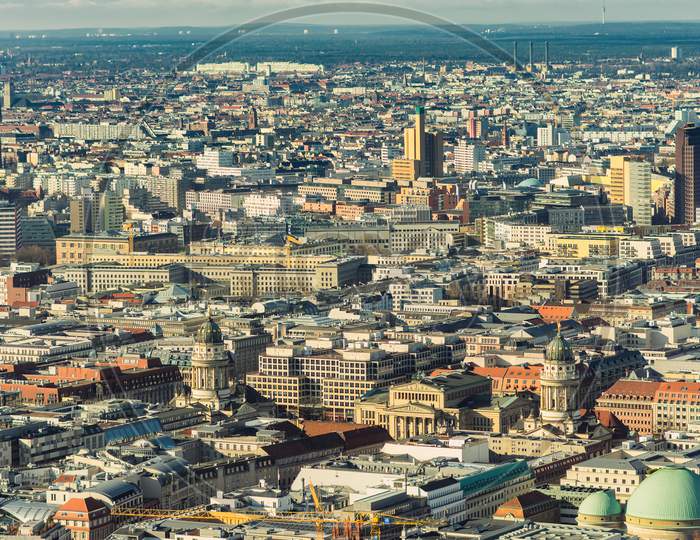 Berlin Cityscape, View From The Tv Tower Berliner Fernsehturm