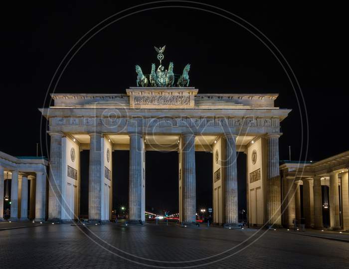 Symbol Of Berlin And Germany, Brandenburg Gate At Night