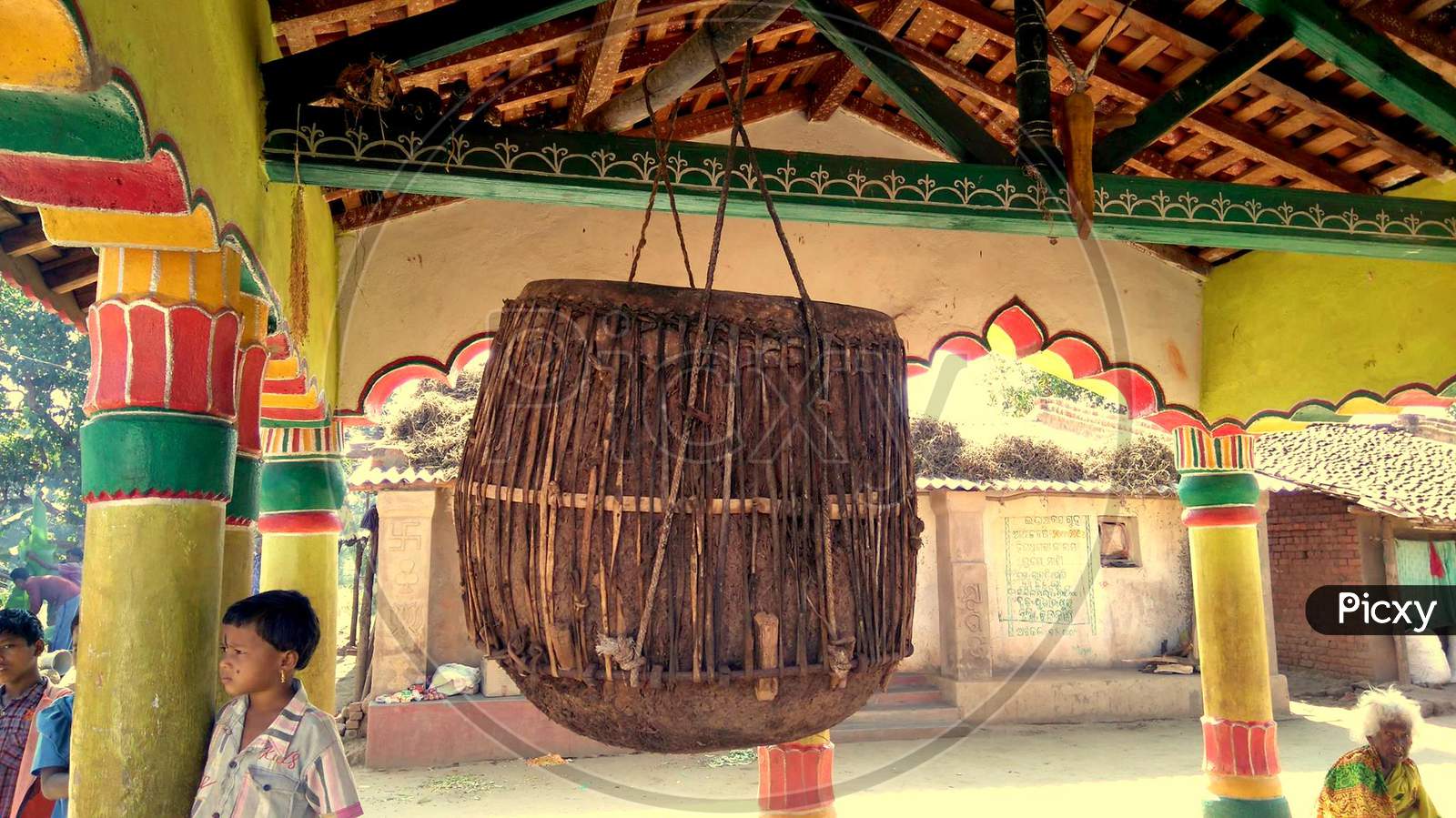 Traditional musical instrument known as "NISHAN"(Big Drum)" of Th.Rampur,Kalahandi.