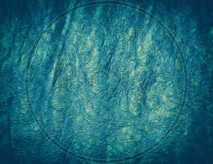 Grunge Blue Crumpled Paper Background