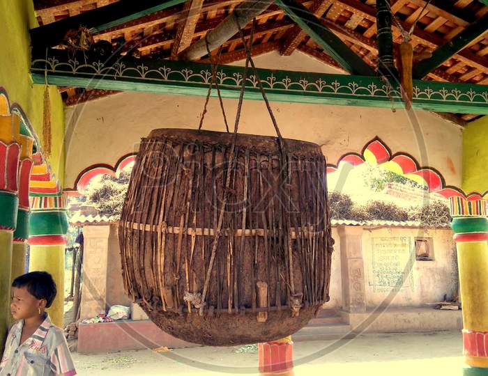 Traditional musical instrument known as "NISHAN"(Big Drum)" of Th.Rampur,Kalahandi.