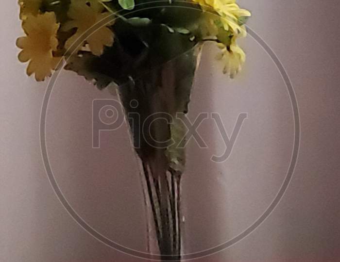 vase yellow flowers plant