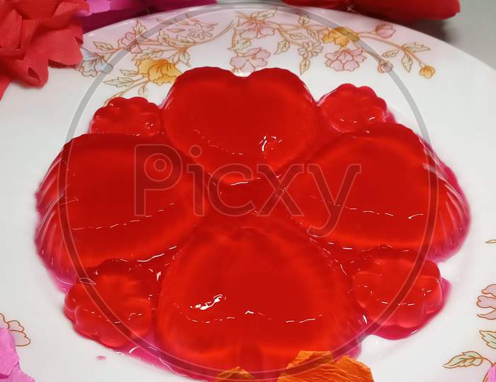 Jelly hearts shaped