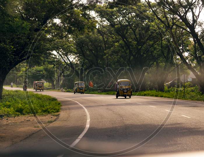 blissful morning through Warangal Narsampet road