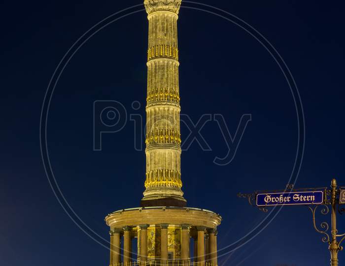 The Victory Column (Siegessäule) Tourist Attraction In Berlin, Germany