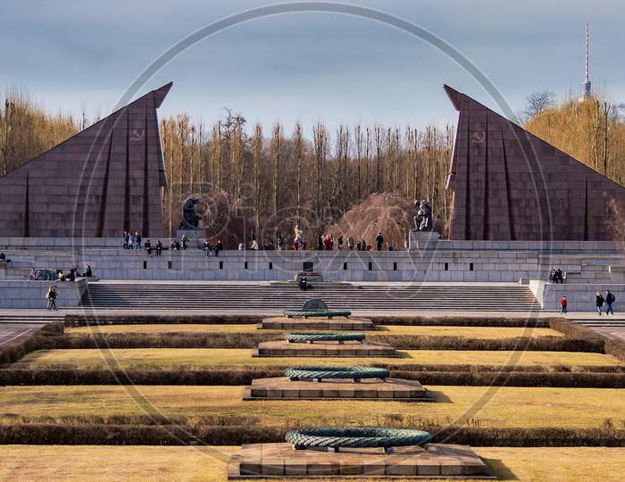 The Soviet War Memorial And Military Cemetery In Berlin Treptower Park, Germany