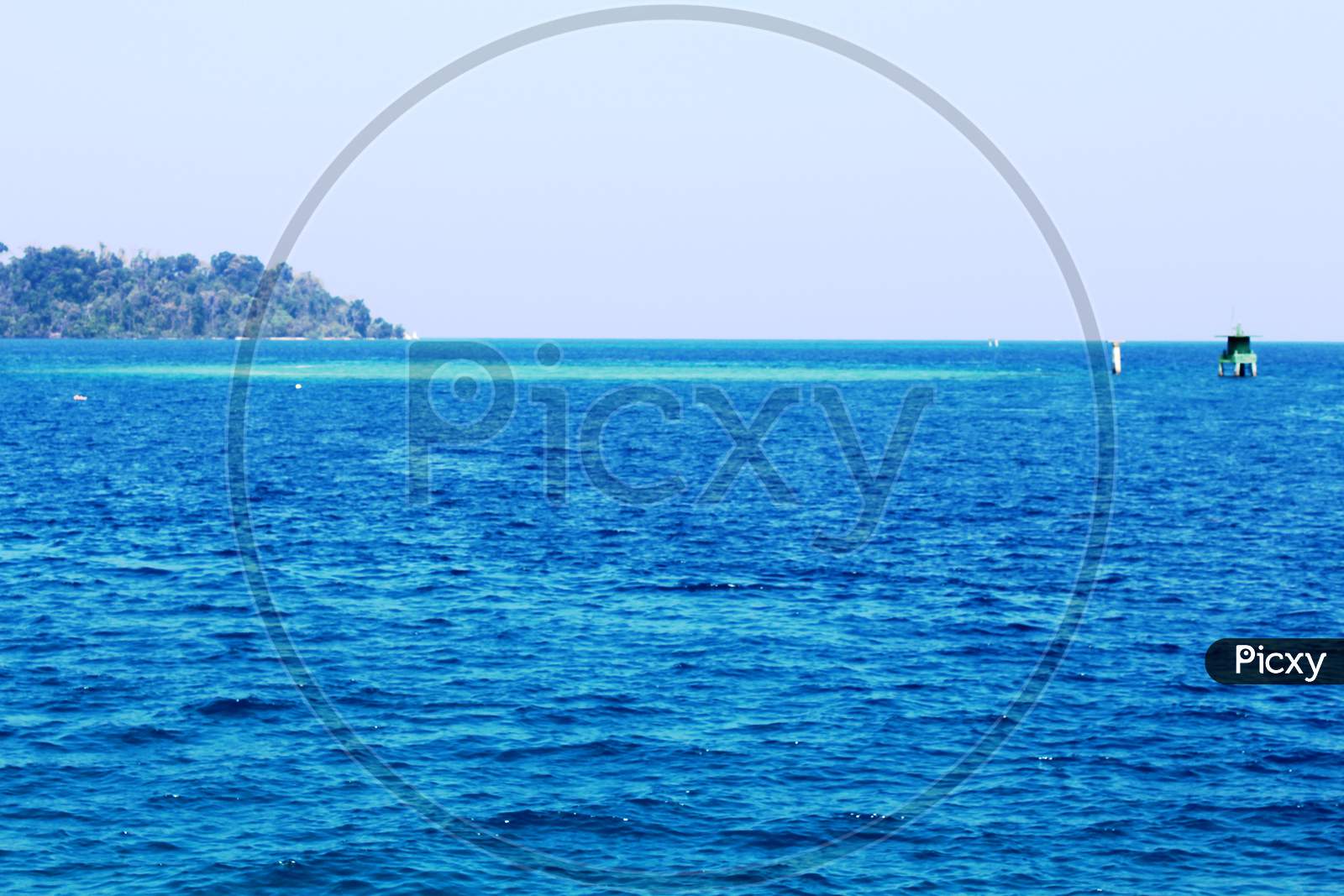 scenic blue waters in Havelock island, Andaman & Nicobar Island