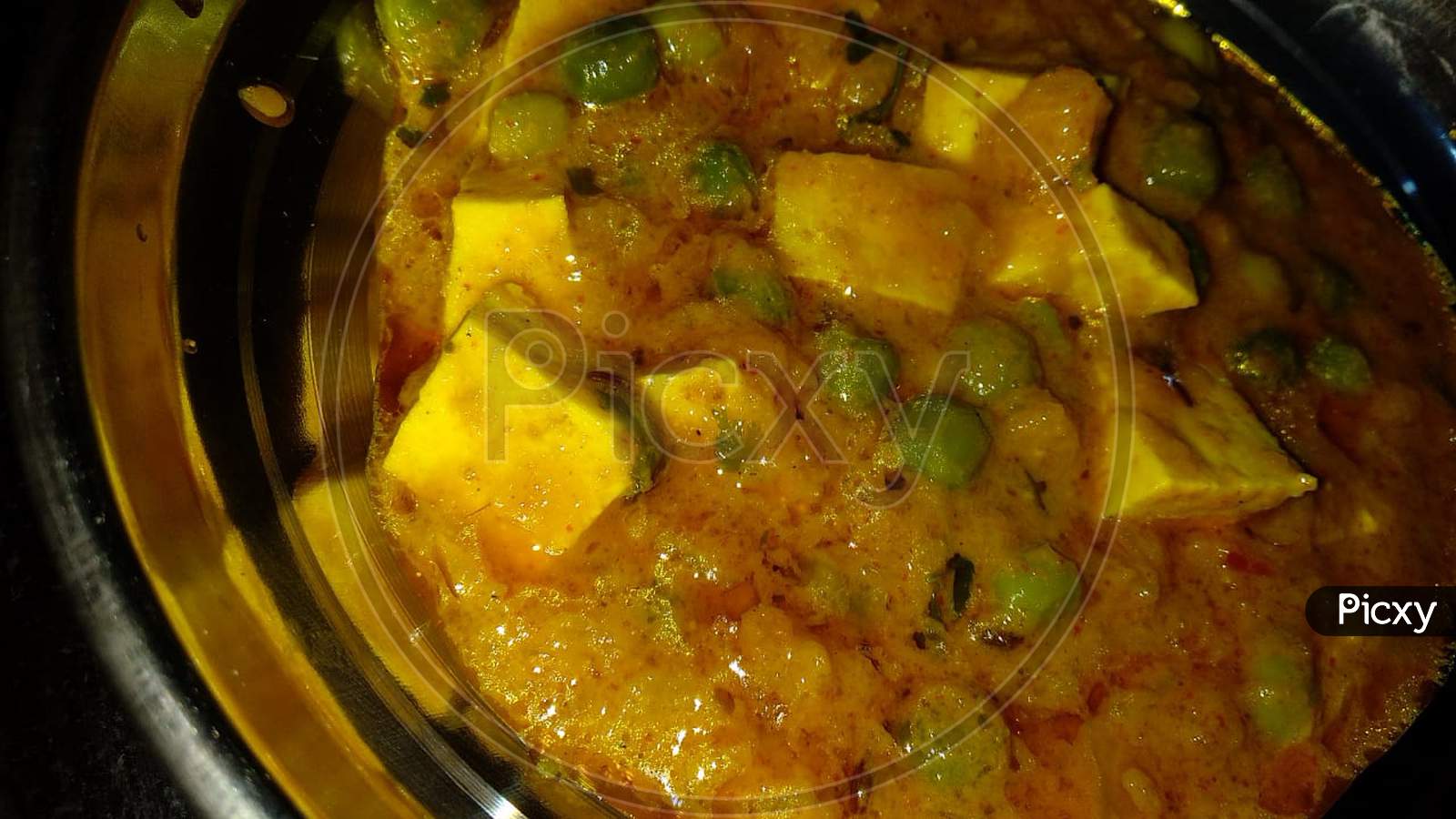 Indian tasty food matar paneer photo