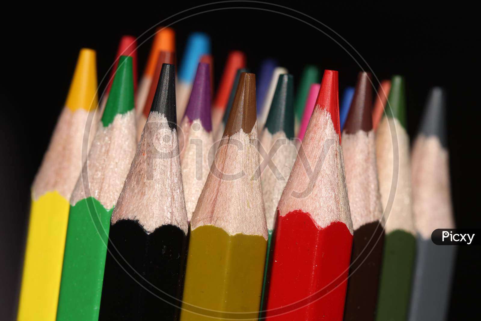 Colored pencils in studio photography