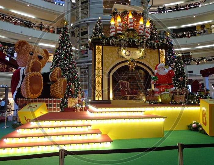 Malaysian mall during Christmas