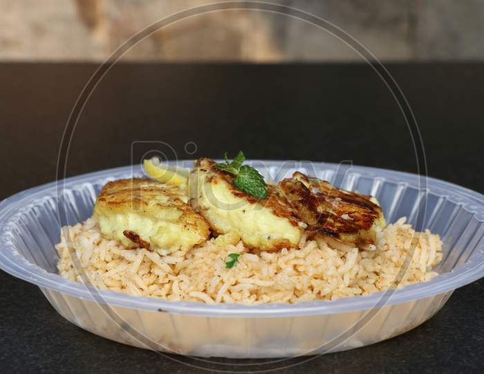 Fried Rice with Grilled Chicken