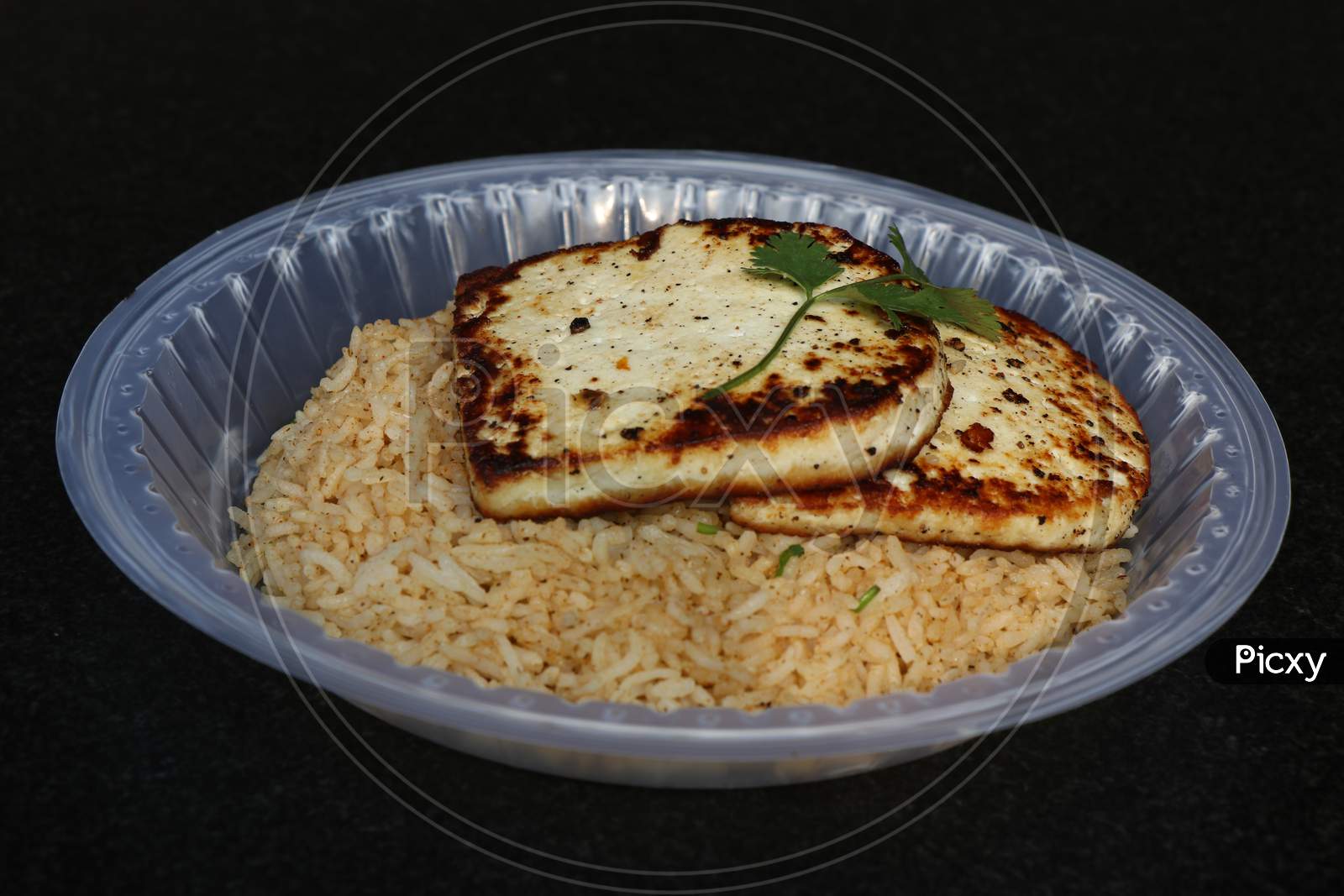 Fried Rice with Grilled Paneer (Cottage Cheese)