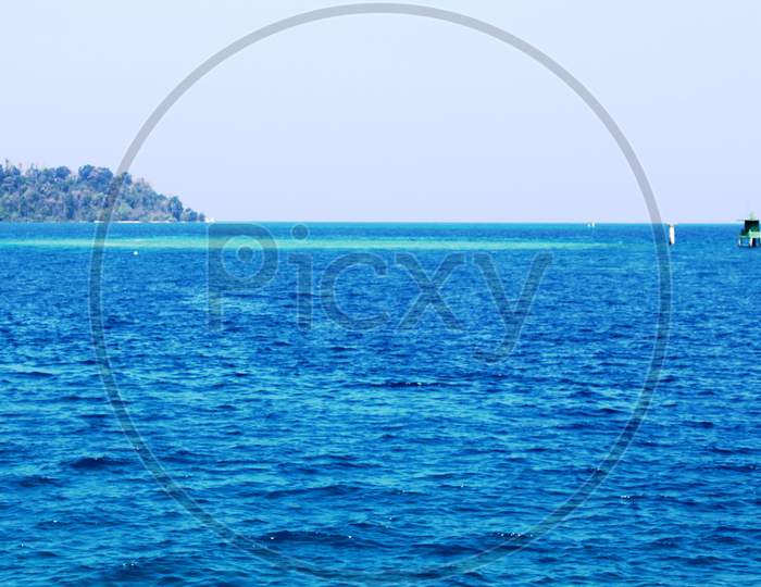 scenic blue waters in Havelock island, Andaman & Nicobar Island