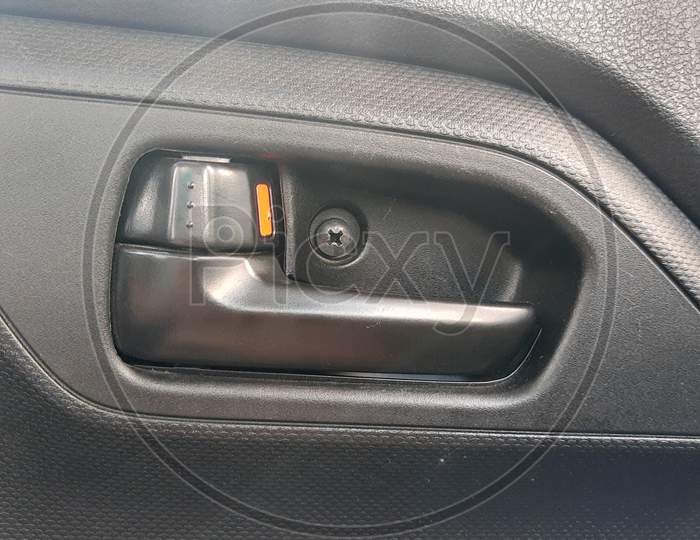 Inside Old Grey Door Car Opener And Unlock Handle Car Door