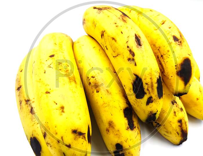fresh bananas' isolated on white background