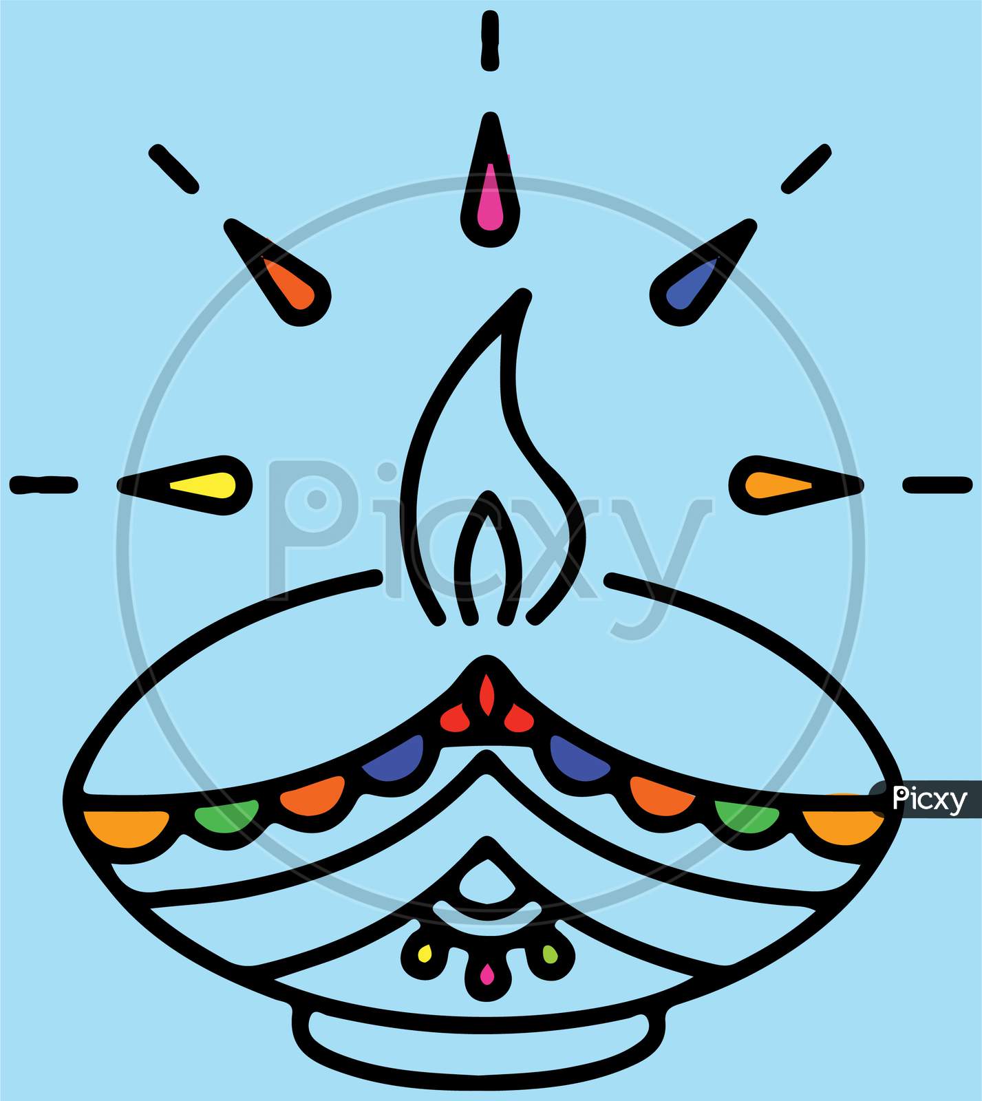 Diwali Diya Drawing Oil Lamp Genie Candle Electric Light Festival  Lakshmi Orange transparent background PNG clipart  HiClipart