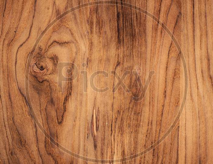 Old Teak Wood Texture Surface Close Up Photo. Liner Pattern On Wooden Structure.