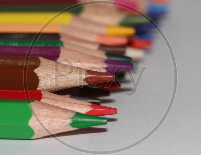 Colored pencils in studio photography