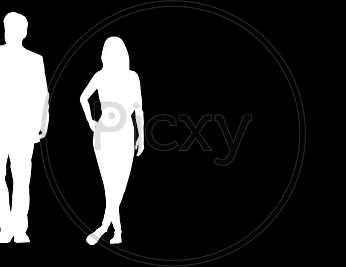A Couple Of Businessmen On Vectors Showing Men And Women In The Black Backgrounds.