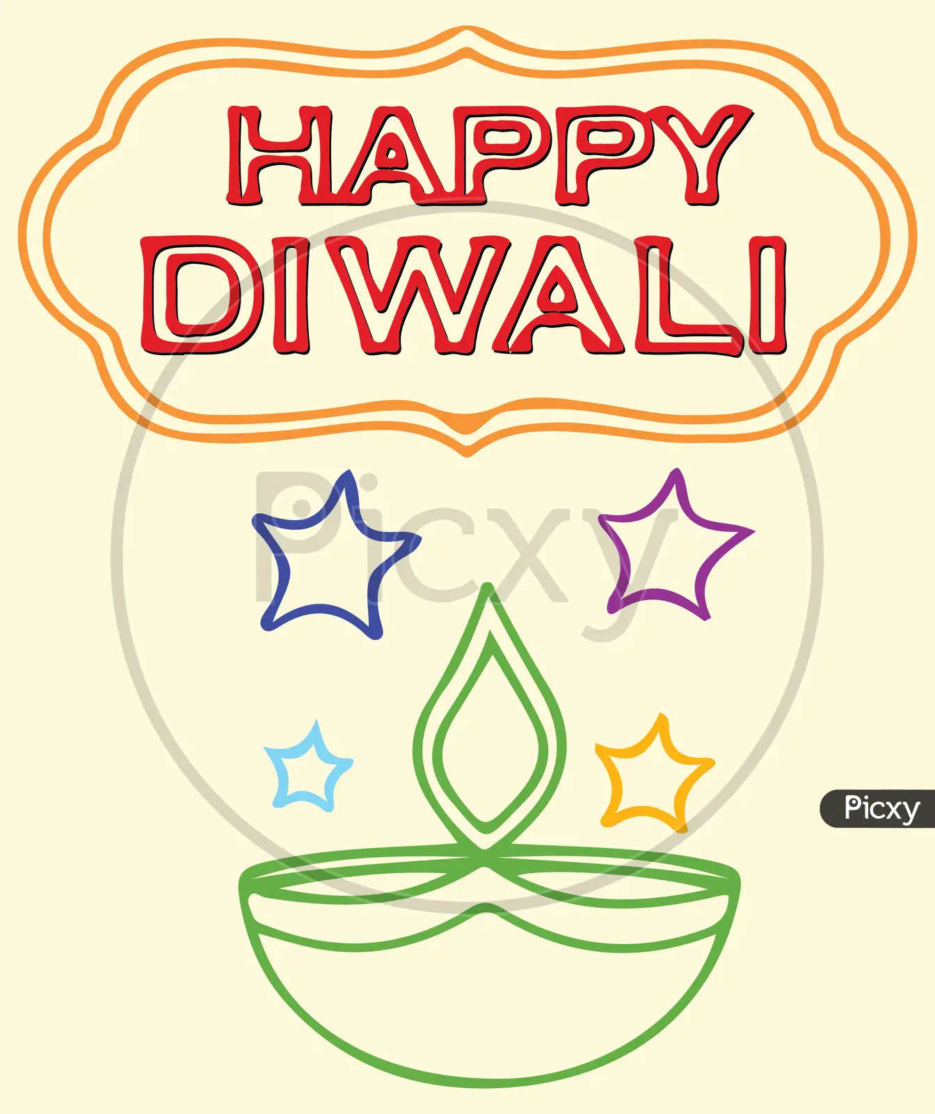 Happy diwali day banner with one line drawing oil Vector Image