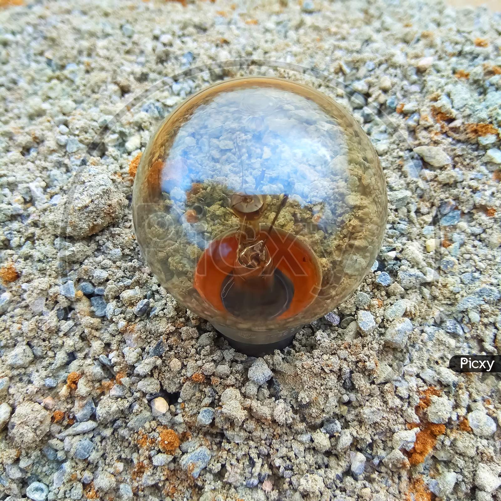 Bulb on concrete