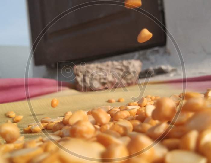Micro shot of Chana lentils