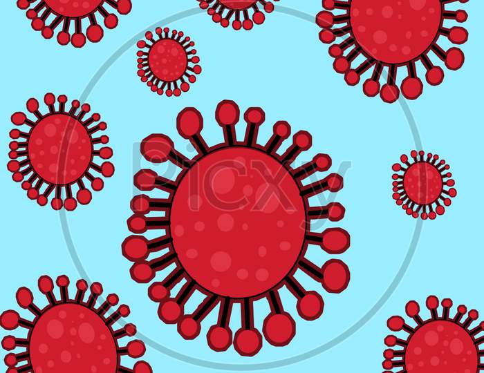 Illustration of coronavirus outbreak and structure