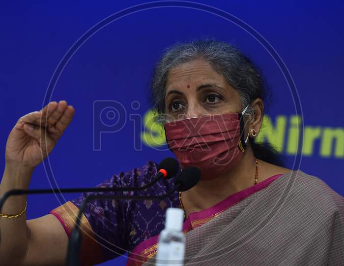 Finance Minister Nirmala Sitharaman Addresses A Press Conference, In Chennai, Tuesday, Oct. 6, 2020