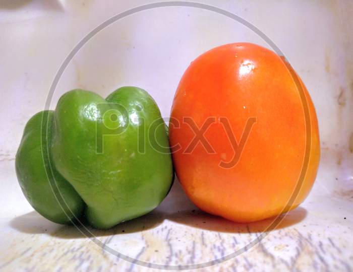 Tomato and capsicum together vegetables food photography