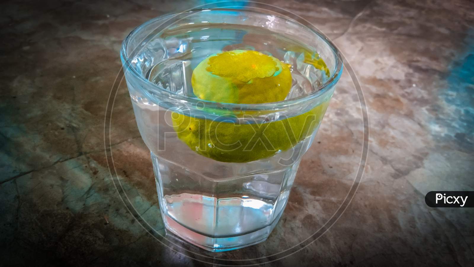 Lemon soda in glass