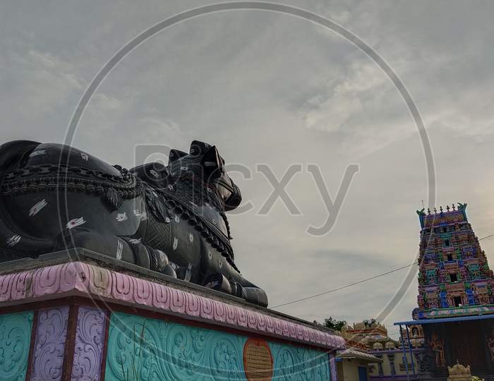 Lord Shiva temple with Nandhi statue