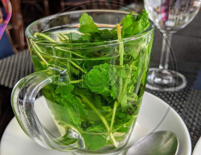 Leaf vegetable water in Cup